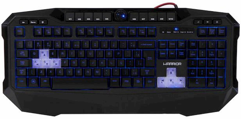 teclado preto led azul gamer