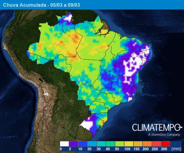 Imagem mostrando o risco de temporais e chuva acumulada no estado de MG