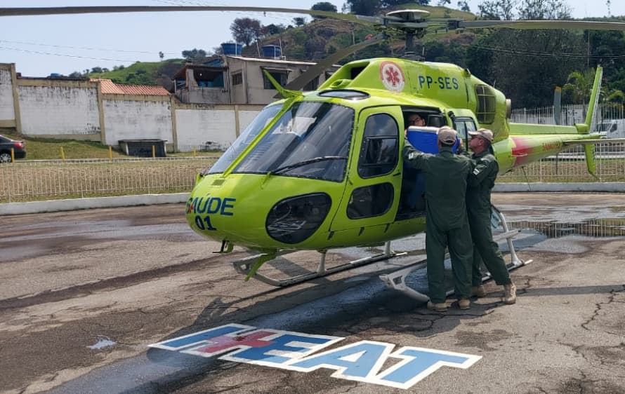 Helicóptero do Programa Estadual de Transplantes
